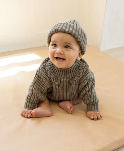Baby Hats | Cotton Beanie in Basil| Quincy Mae