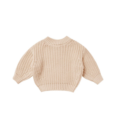 Baby Sweater | Chunky Knit Sweater in Shell | Quincy Mae