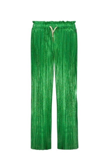 Tween Bottoms | Green Metallic Plisse Pants | Like Flo