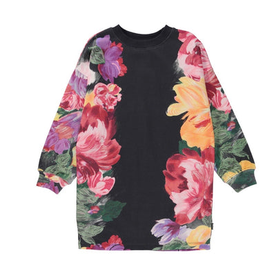 Girls Dress | Cyrella Floral Art Organic Cotton Dress | Molo