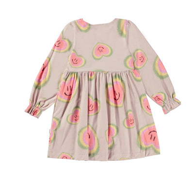 Girl Dress | Organic Cotton Camie Dress in Aura Hearts | Molo