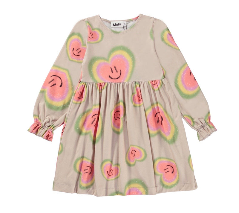 Girl Dress | Organic Cotton Camie Dress in Aura Hearts | Molo