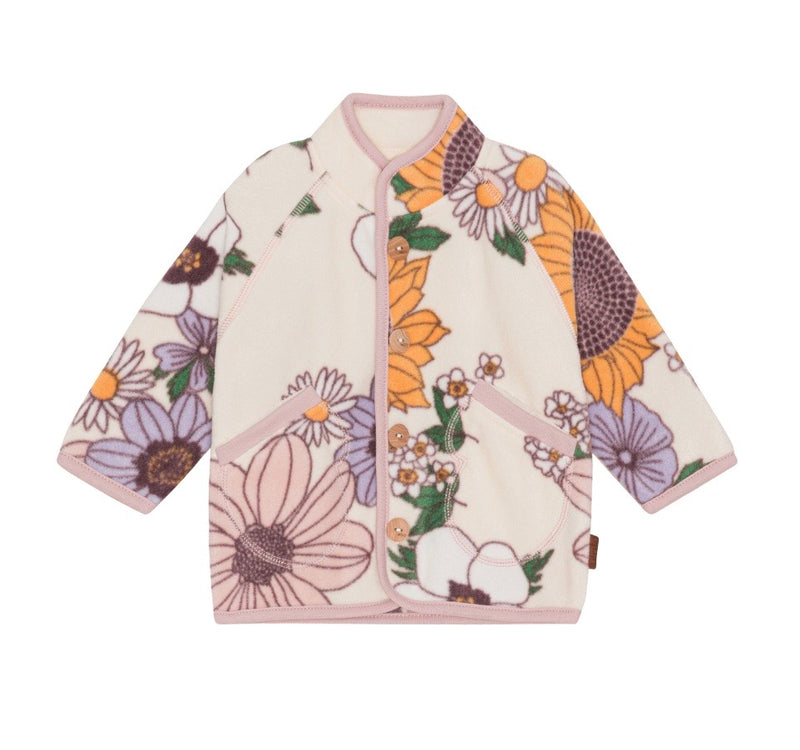 Baby Girl Jacket | Uli Fleece Jacket in Retro Bloom Print | Molo