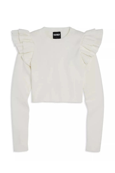 Isla Long Sleeve Dressy Top from Katie J NYC in Winter White