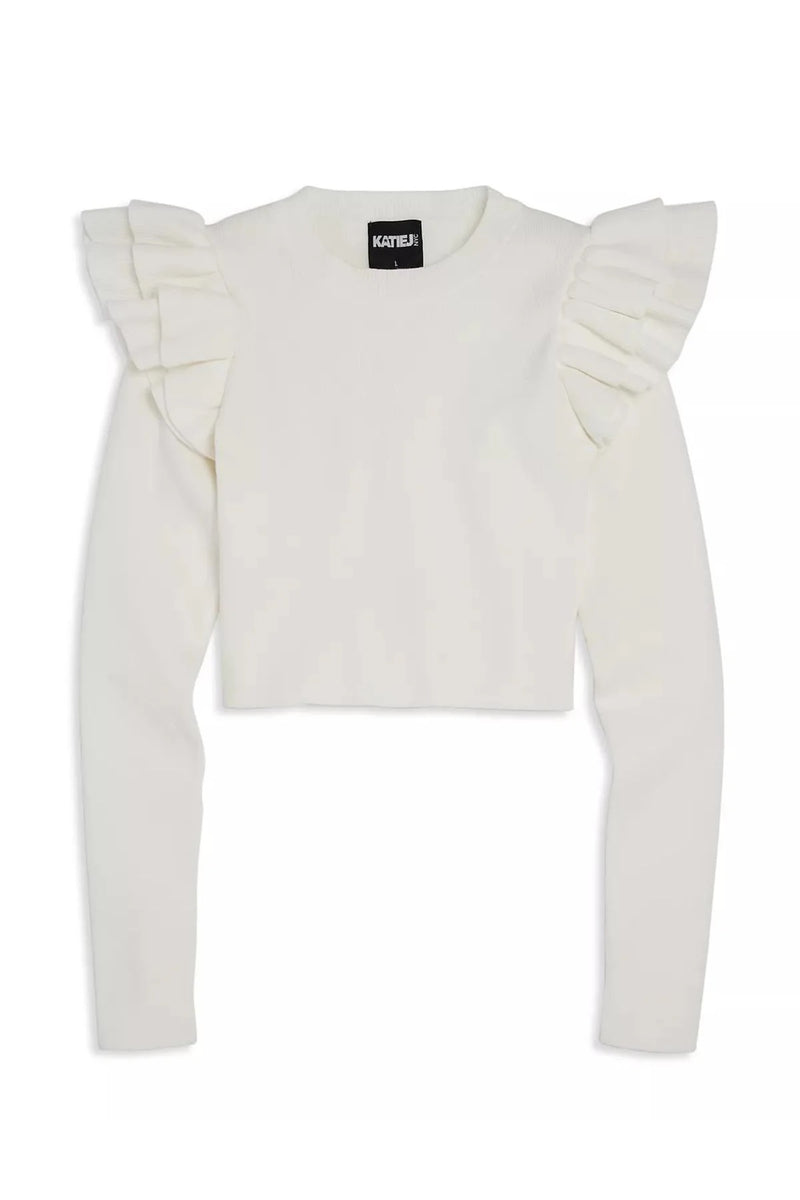 Isla Long Sleeve Dressy Top from Katie J NYC in Winter White