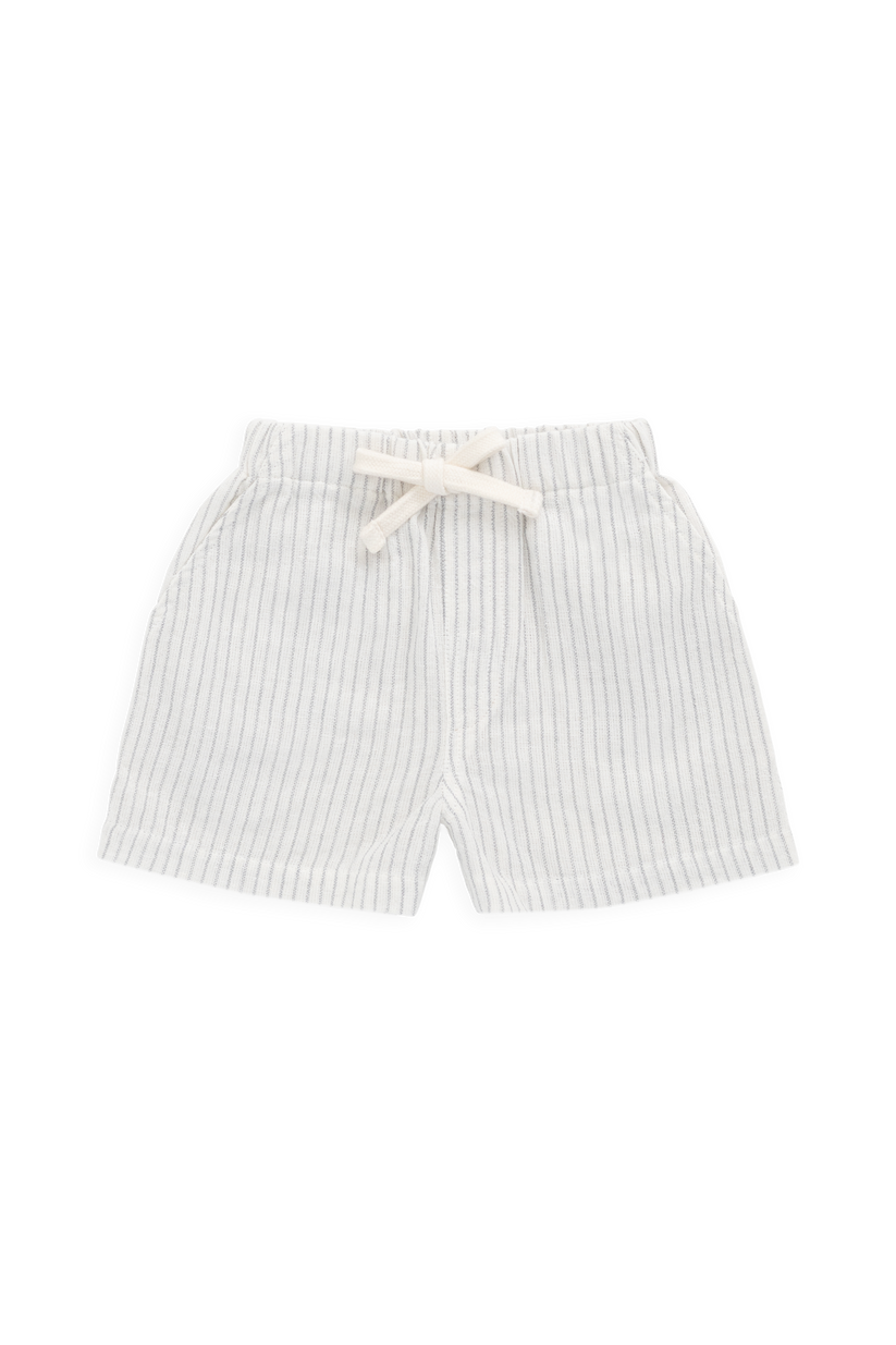 Striped shorts with a white background