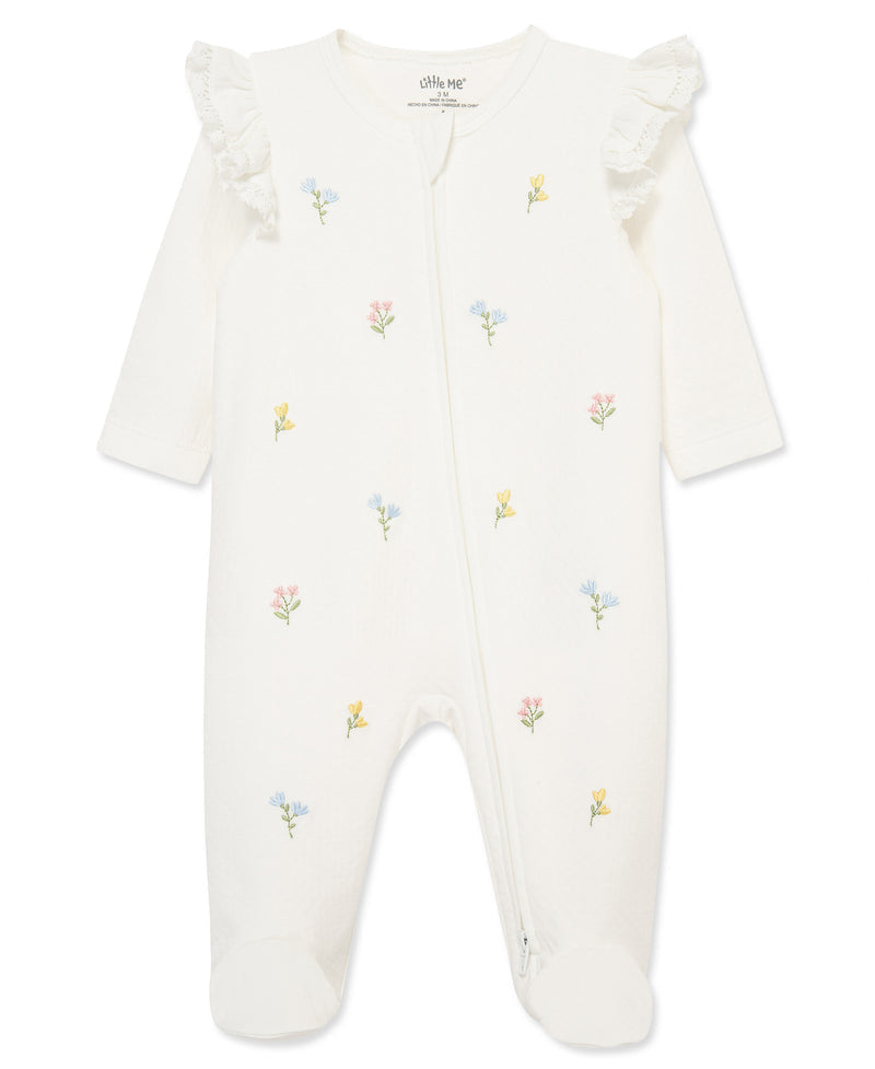 Baby Girl Footie | 2 Way Zip: Flora Footie | Little Me