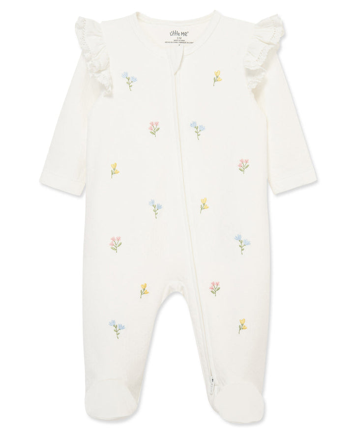 Baby Girl Footie | 2 Way Zip: Flora Footie | Little Me