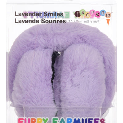 Girls Earmuffs | Lavender Smiles Furry Earmuffs | Iscream