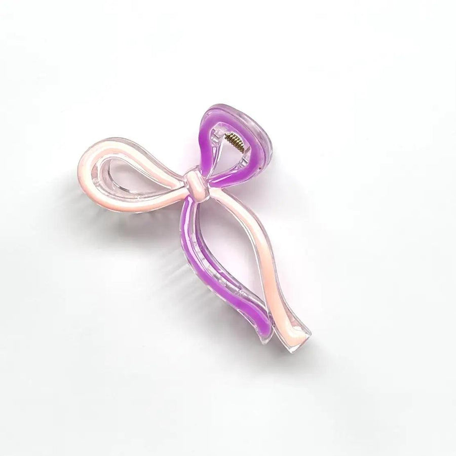 Lilac and Pink Bow Claw Clip from Iconic Mi