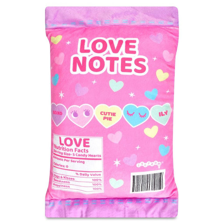 The back of the candy hearts packaging, looking like a regualr candy bag