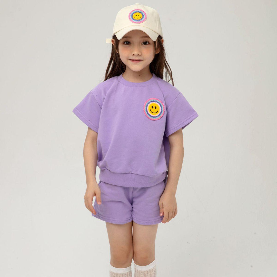 Girl Sets | Purple Multi Smile Sweatshirts Set | Petite Hailey