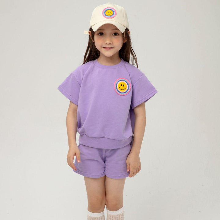 Girl Sets | Purple Multi Smile Sweatshirts Set | Petite Hailey