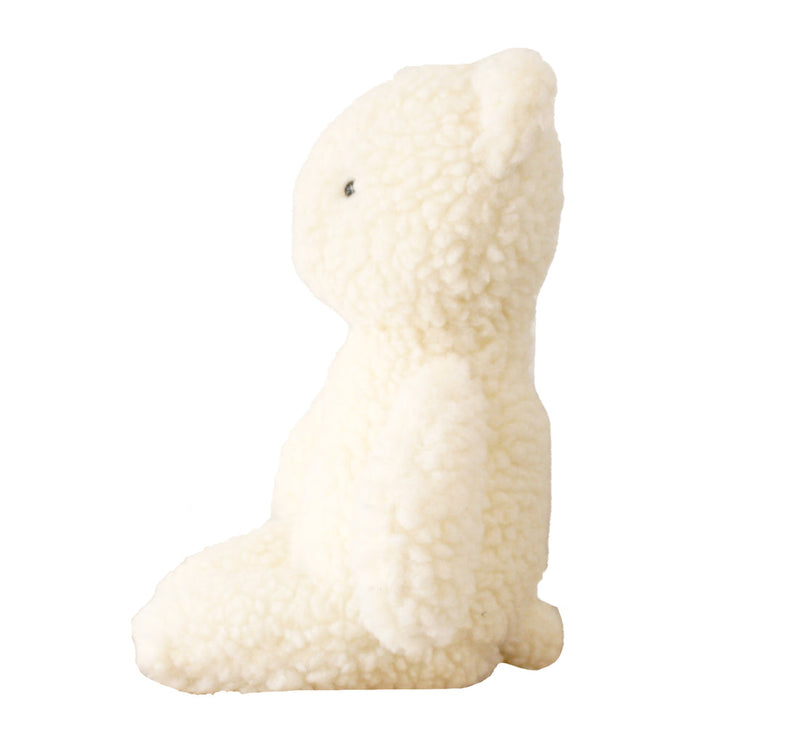 ivory sherpa teddy bear turned to the side