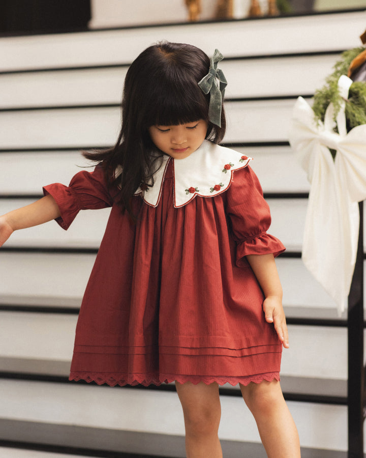 Baby Girl Dresses | Mabel Dress- Ruby | Noralee