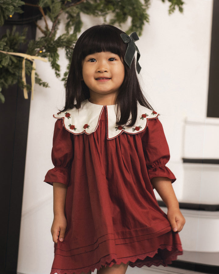 Baby Girl Dresses | Mabel Dress- Ruby | Noralee