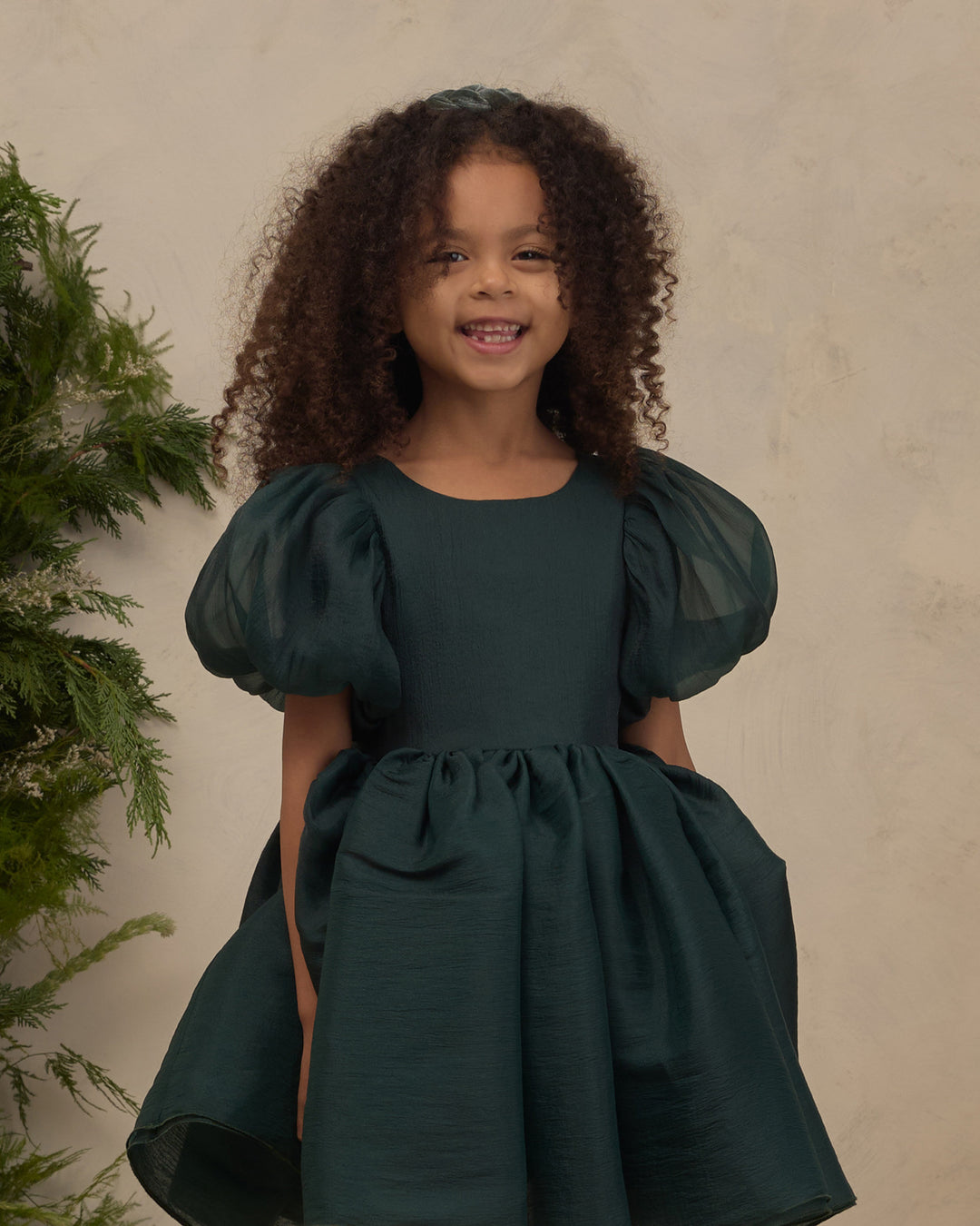 Girls Dresses | Sofia Dress- Green Shimmer | Noralee