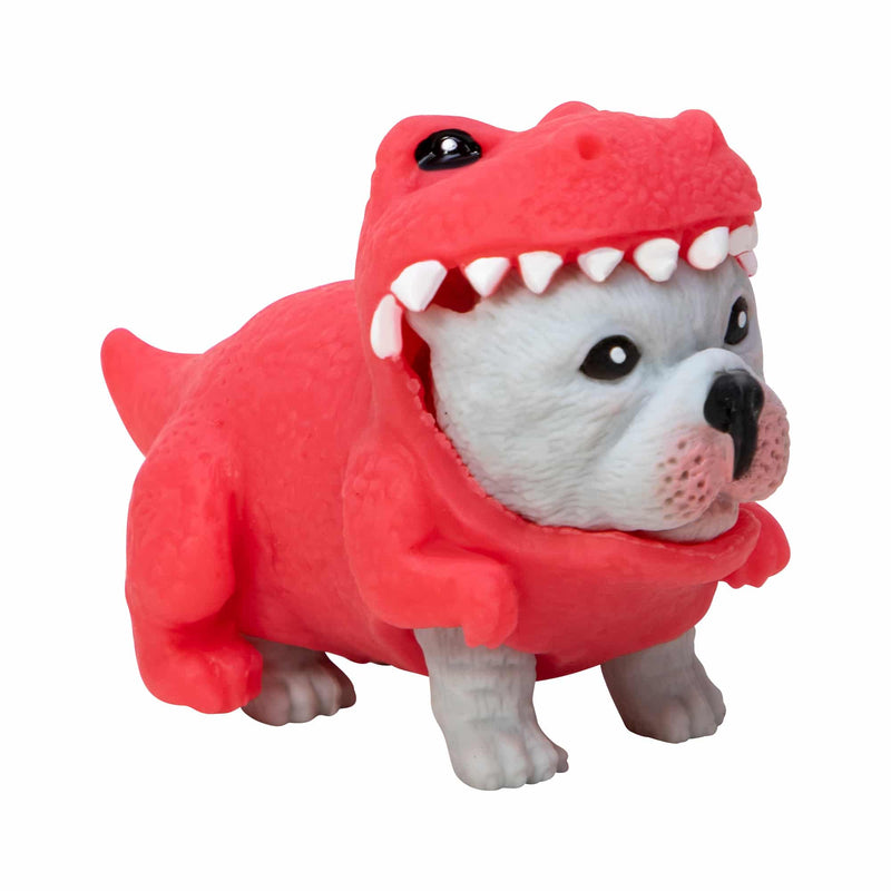 french bulldog dressed as a dinosaur