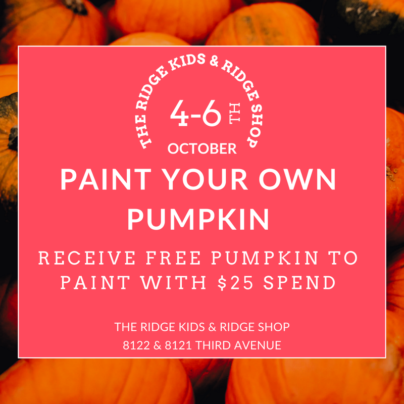 Event | Paint Your Own Pumpkin - Oct 4th-6th | The Ridge Shop