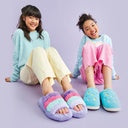 Girls Slippers | Purple, Pink & Blue Furry | IScream