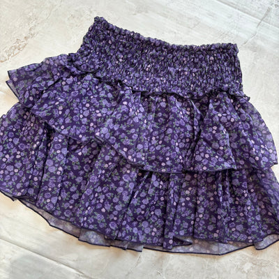 Purple Ruffle Flower Printed Skirt from Flowers by Zoe