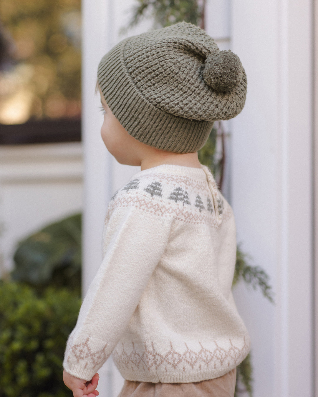 Boys Sets | 2PCS: Rex Sweater Tree Fair Isle and Luca Pants in Latte | Quincy Mae