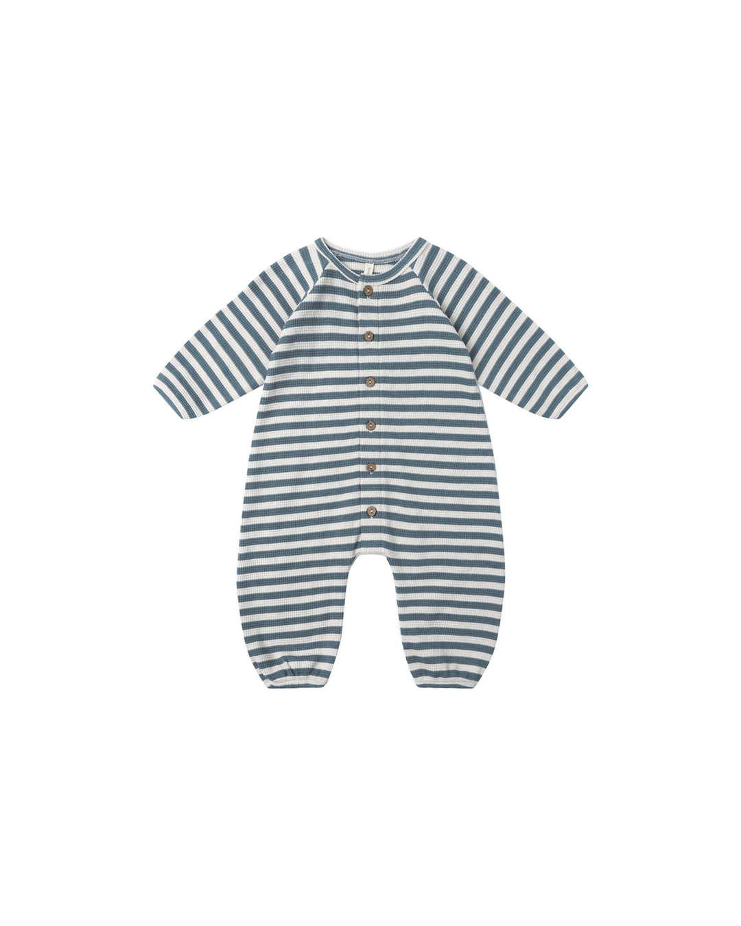 Baby Boy Jumpsuits and Rompers | Waffle Jumpsuit- Ocean Stripe | Quincy Mae