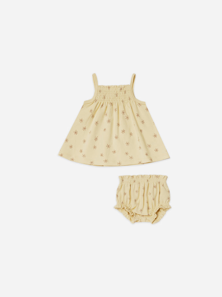 Baby Girl Dress | Smocked Tank & Bloomer - Blossom | Quincy Mae