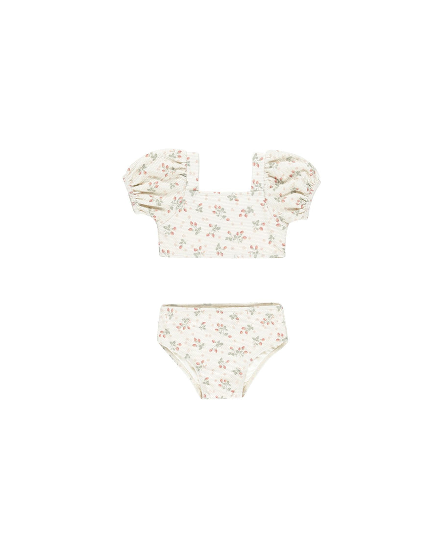 Quincy Mae Zippy Two Piece Strawberries Swimwear