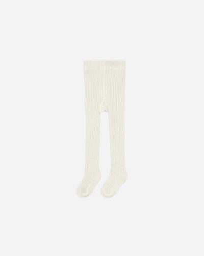 baby tights in the ivory color. ribbed style