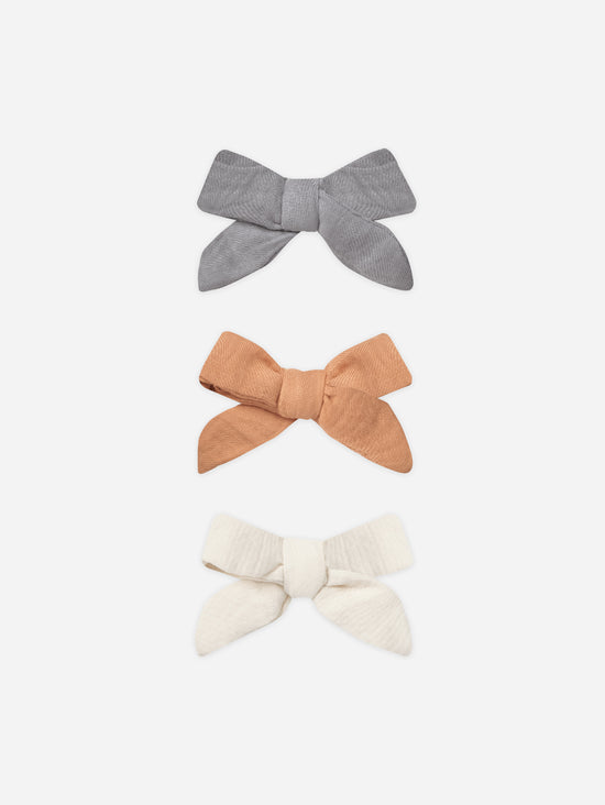 Hair Clips | Bow with Clip - Melon, Lagoon and Ivory | Quincy Mae