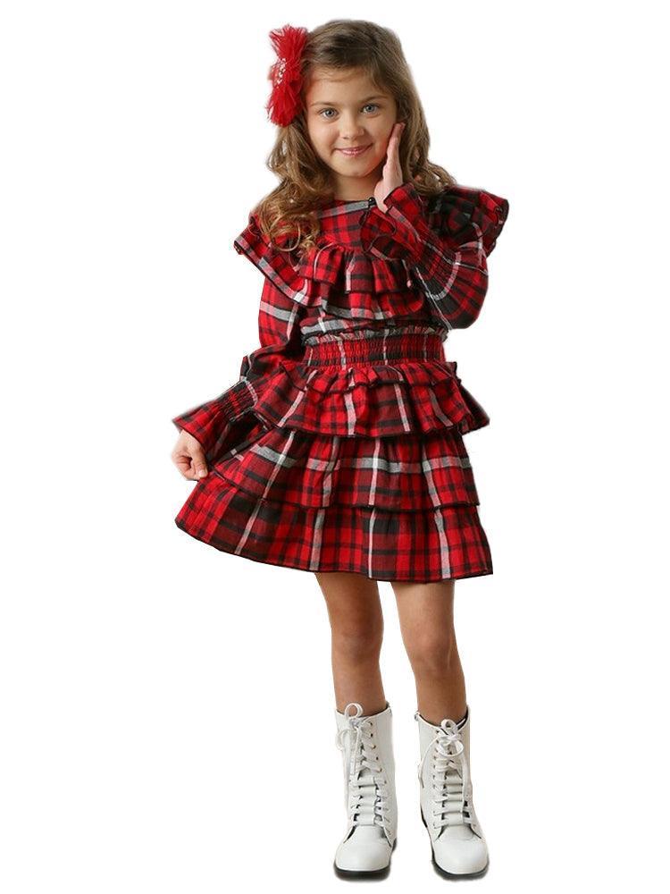 Girls Dresses | Ruby Plaid Quinn Dress | Ooh la, la! Couture