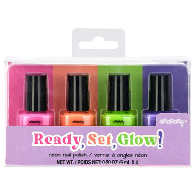 The packaging for the nail polish set, a plastic case for the set of 4 nail polishes 