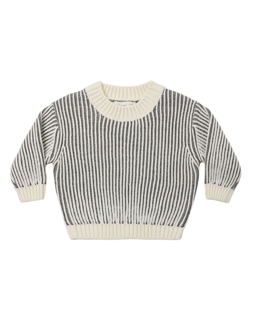 Striped sweater with a white collar on a white background