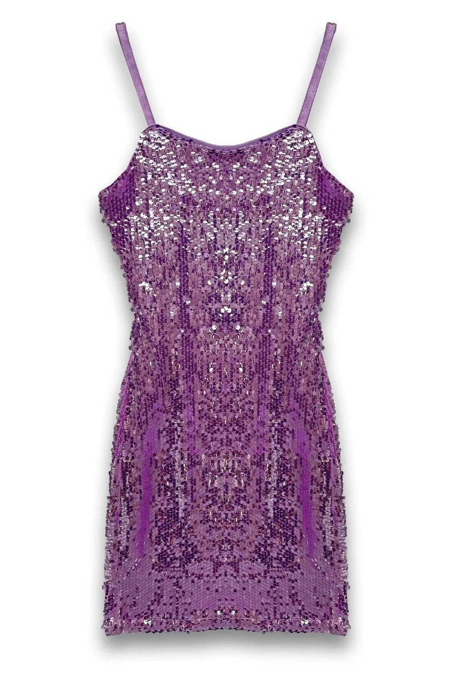 Roxanne Dress in Pink Mermaid Colorway. The Dress has all over sequins and adjustable straps.
