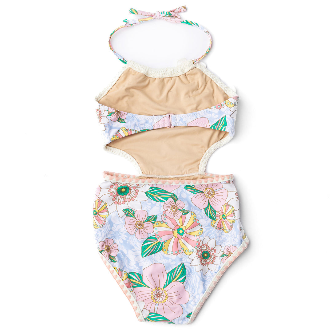 Tween Swimwear | Crochet Halter Retro Floral | Shade Critters