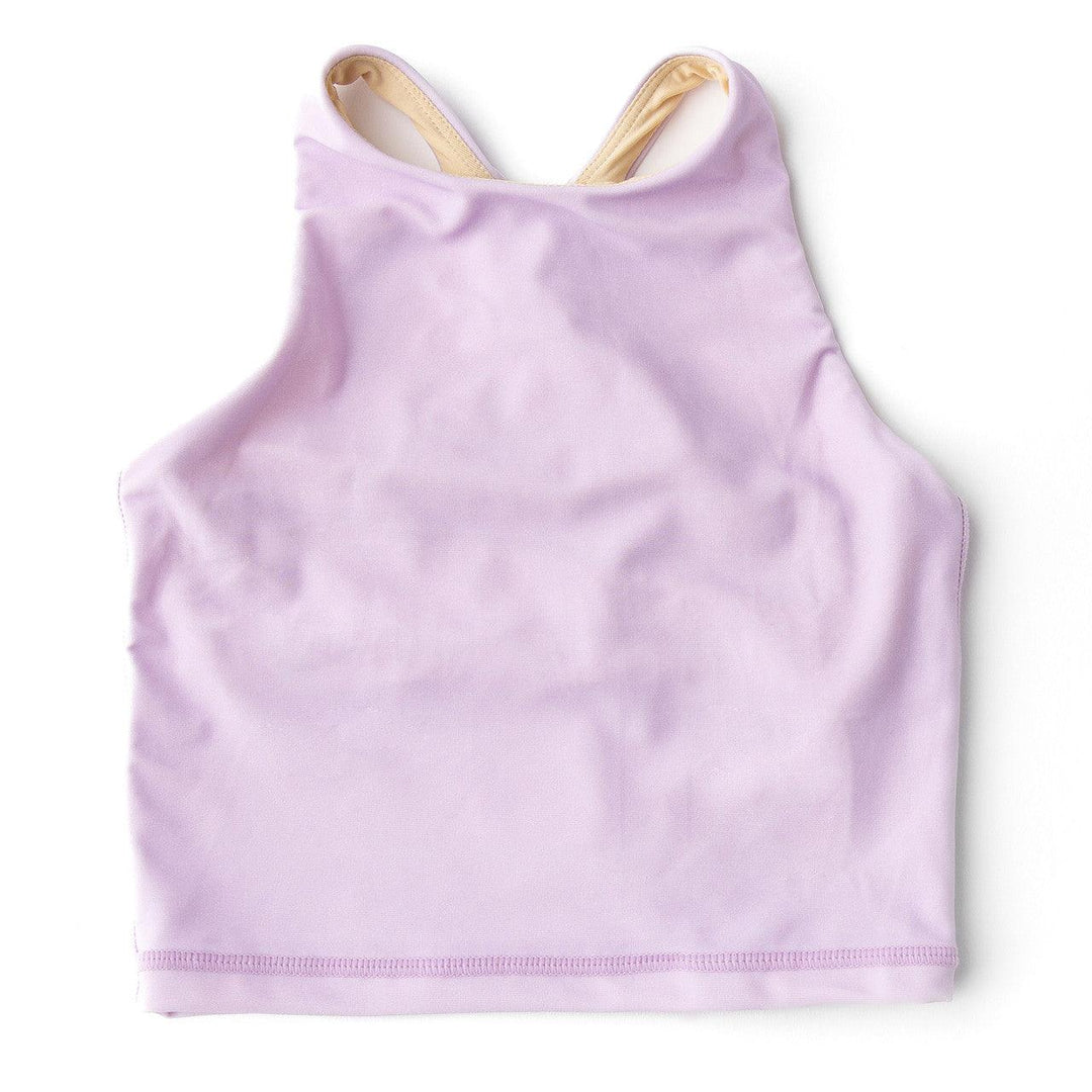 lavender tank top with an activewear fit and style.