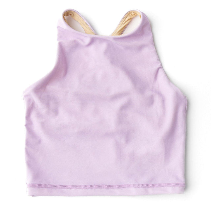 lavender tank top with an activewear fit and style.