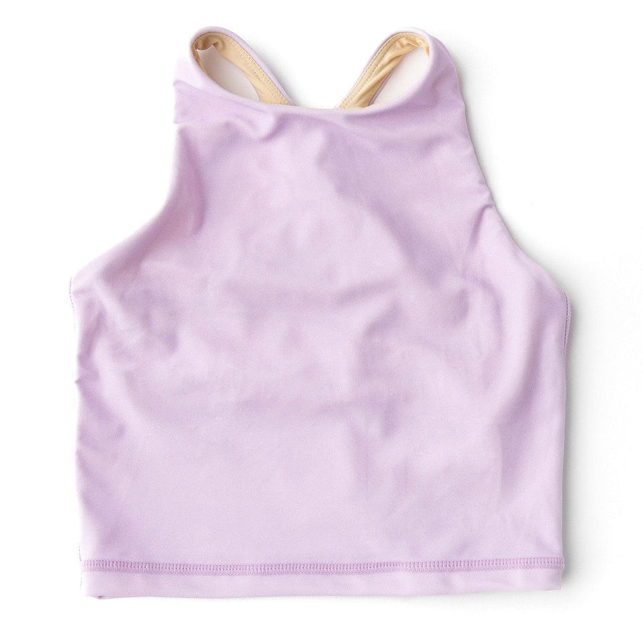 lavender tank top with an activewear fit and style.