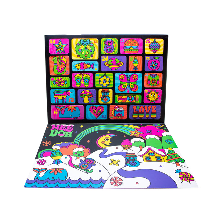 Colorful set of stickers with various designs on a white background