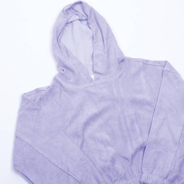 close up of terry cloth hoodie and texture of fabric 
