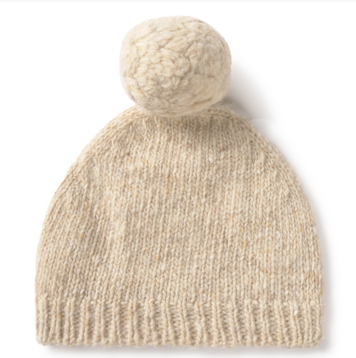 Baby Unisex Hat | 2PC Set: Knit Hat and Booties- Oat | Li and Me