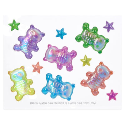 gummy bear puffy stickers that are skeletons. 