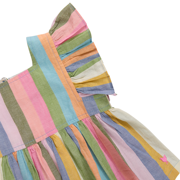 Colorful striped top with on a white background