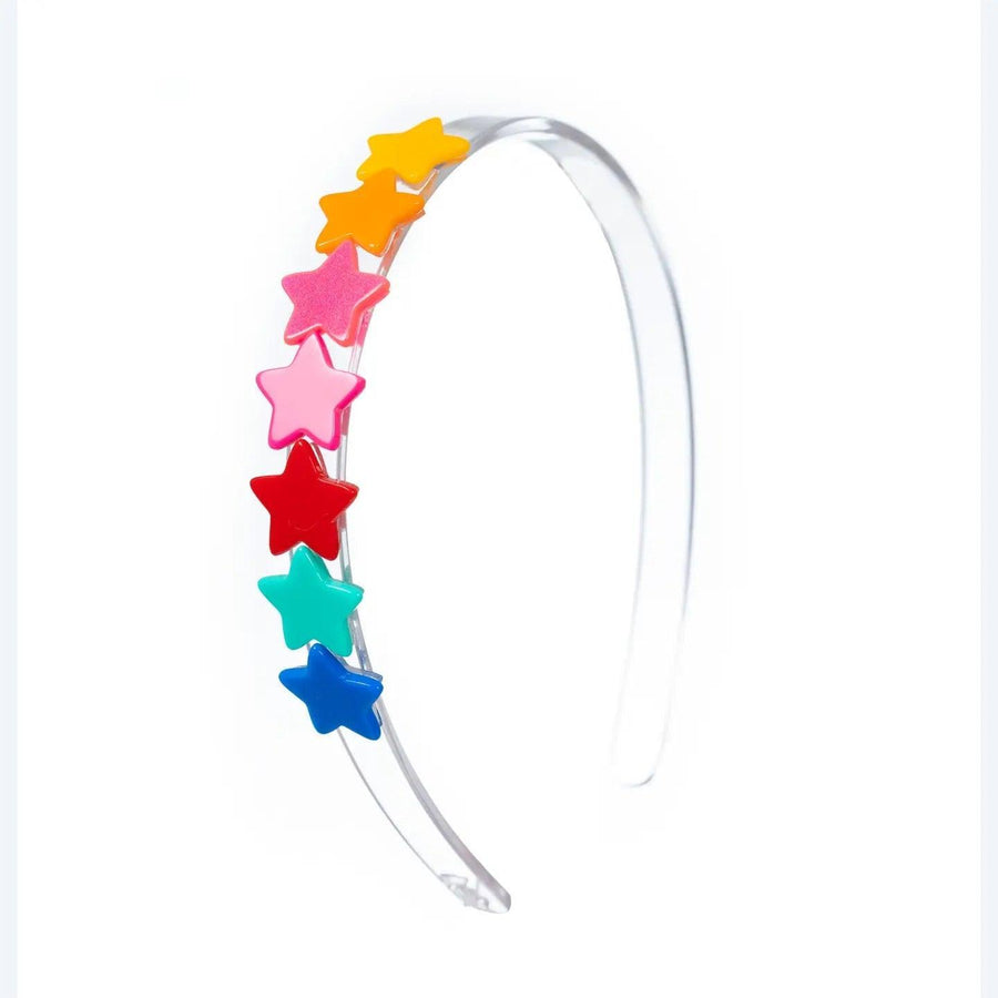 Multi Rainbow Stars on Acrylic Headband by Lilies and Roses NY