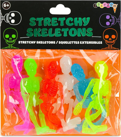 6 pack of Stretchy Skelton Toys from Iscream.