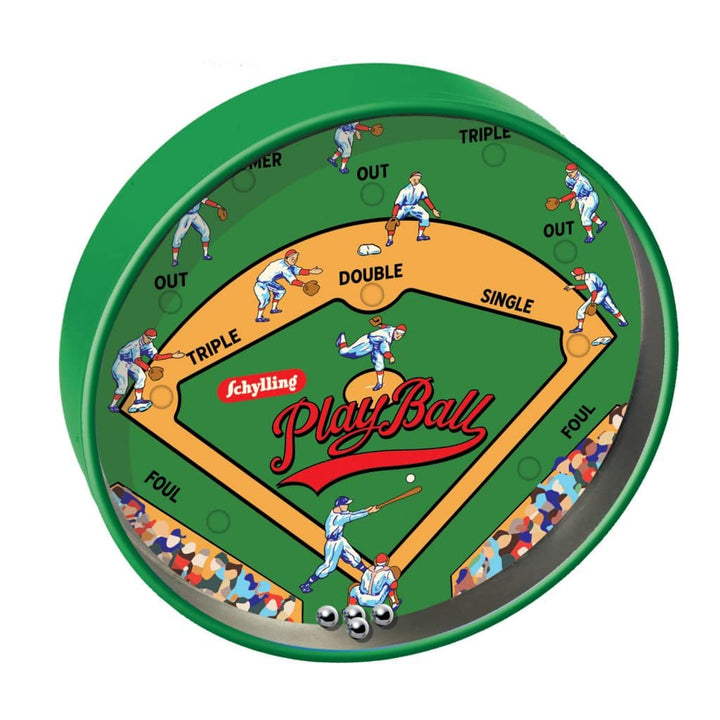 Baseball-themed game tin puzzle with players 