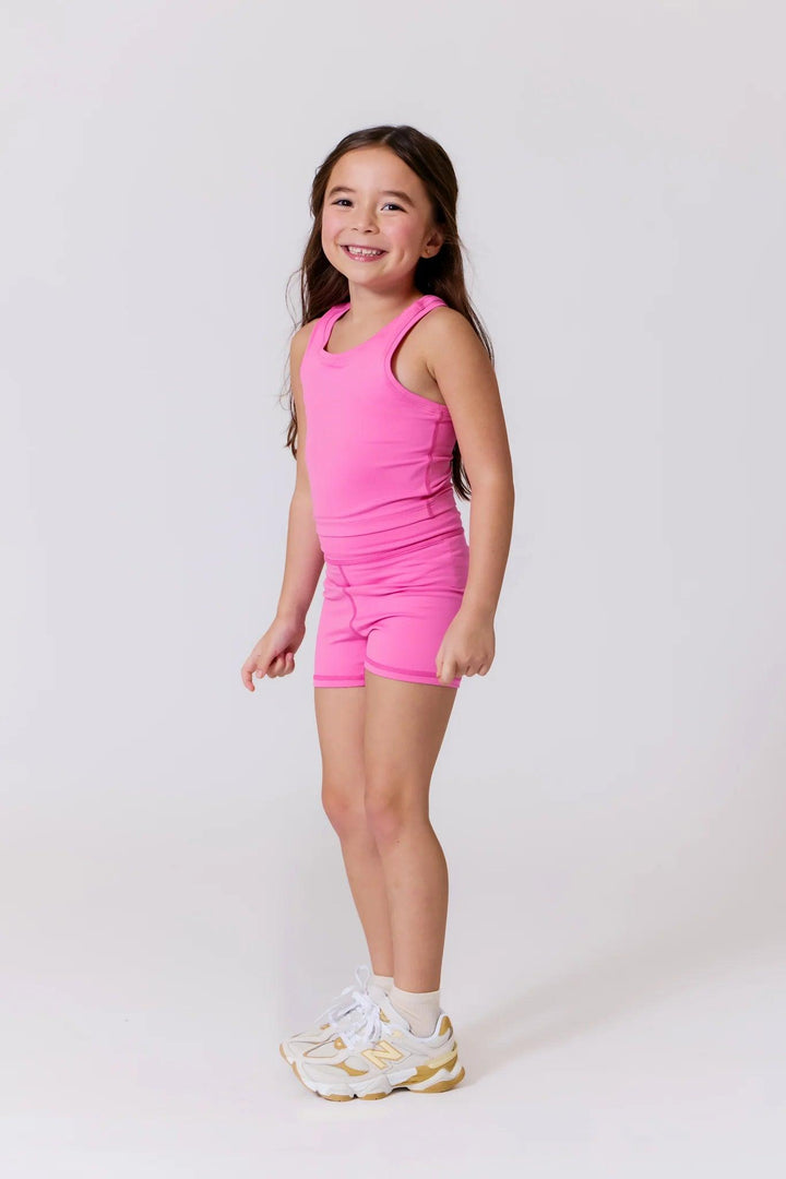 Girls TLC Cropped Raceback Top in Bubblegum Pink from Terez.