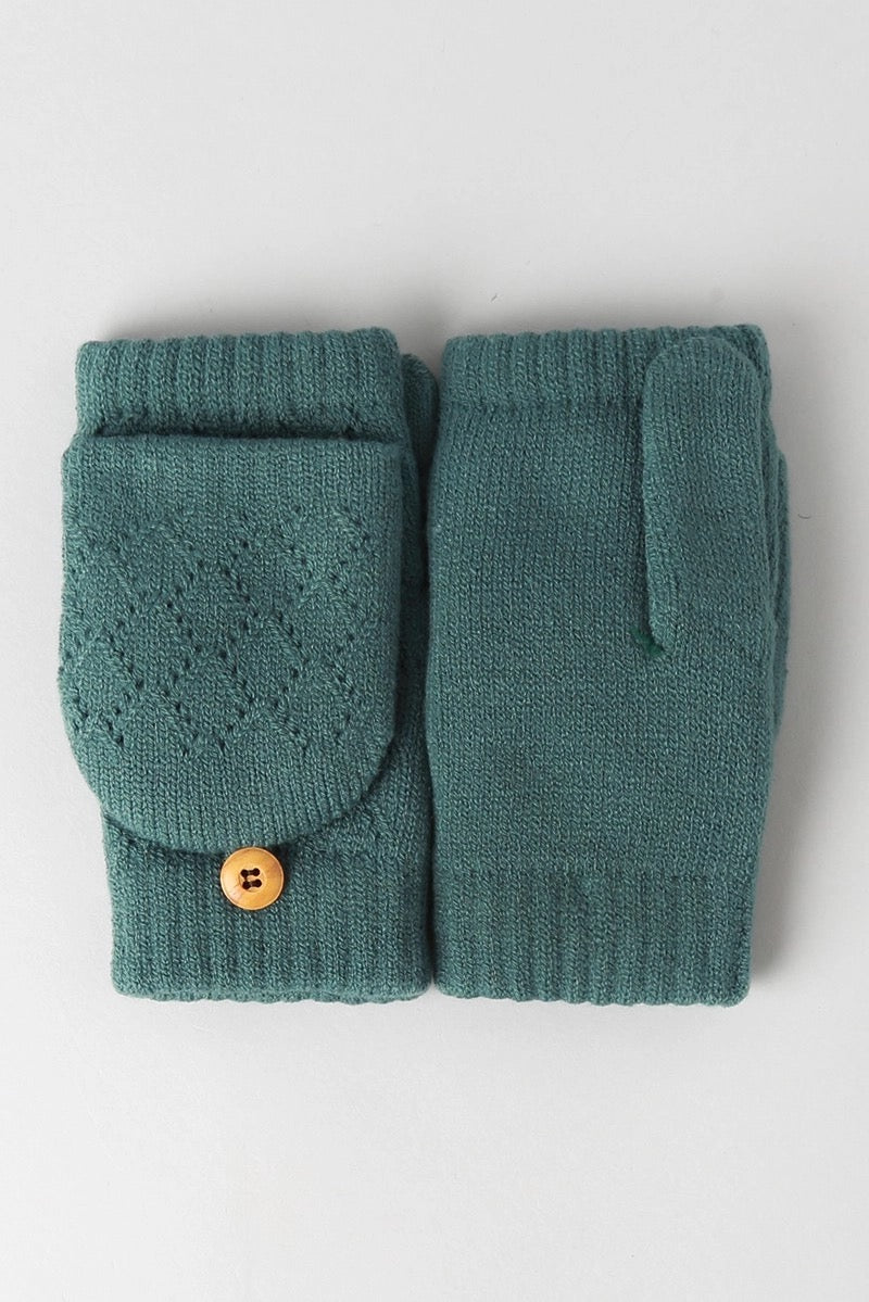 Teal Fingerless Mitten Gloves  from Fashion City