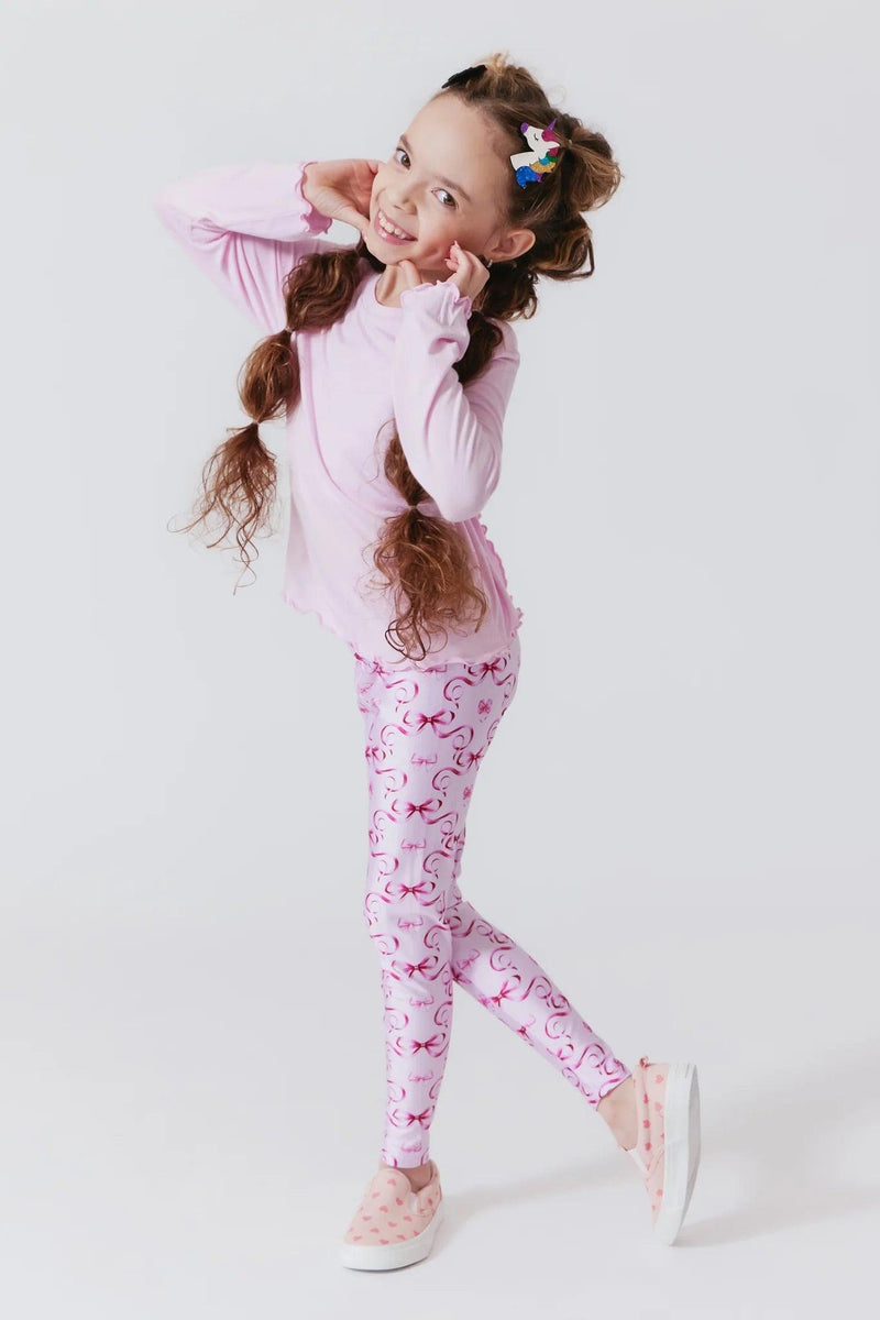 Tween Tops | Lettuce Edge Long Sleeve Tee in Rose | Terez